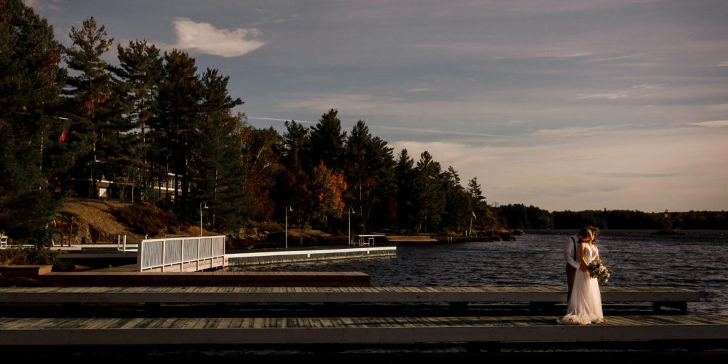 Muskoka wedding photos on dock