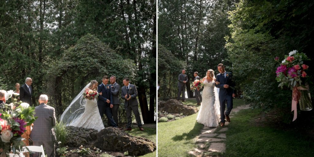 ceremony exit at the millcroft inn