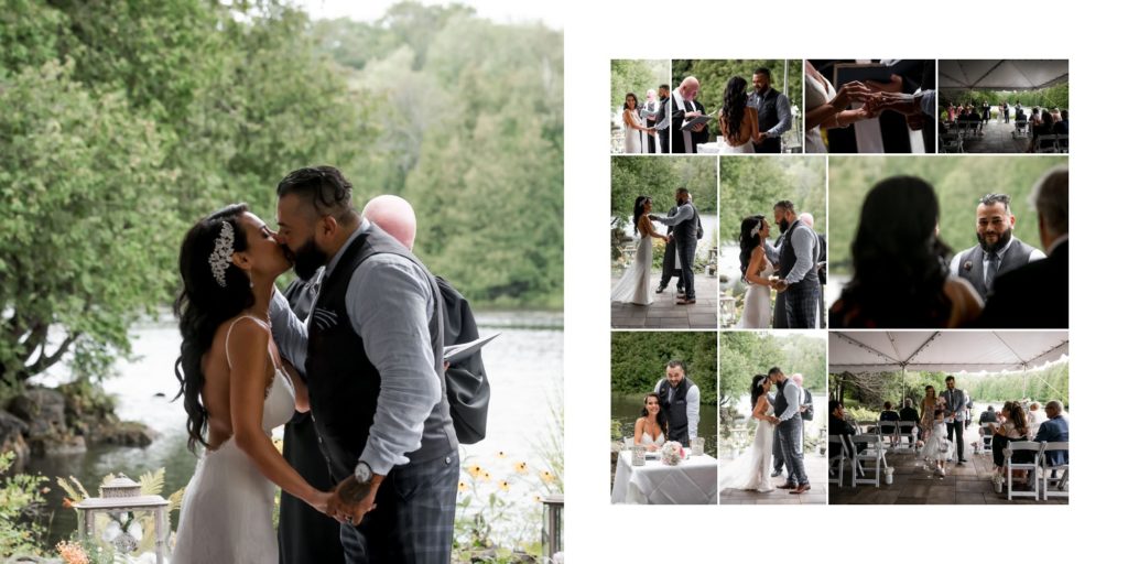 terrace ceremony by river at the millcroft inn