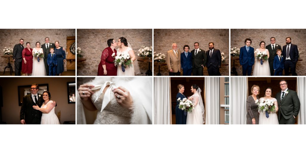 family photos in the erin room at the millcroft inn