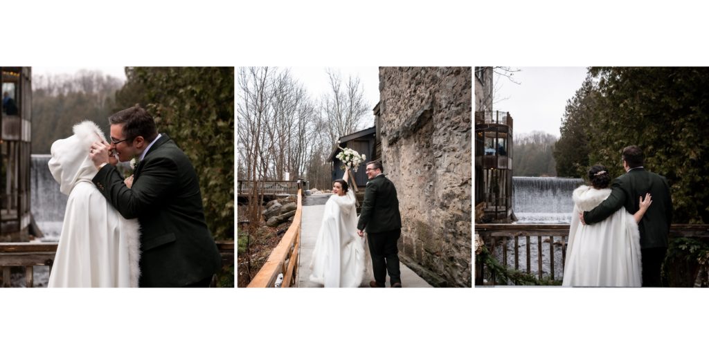 winter wedding portraits at the millcroft inn