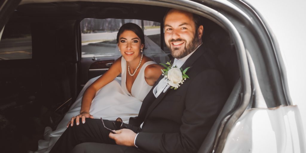 bride groom photo in limo