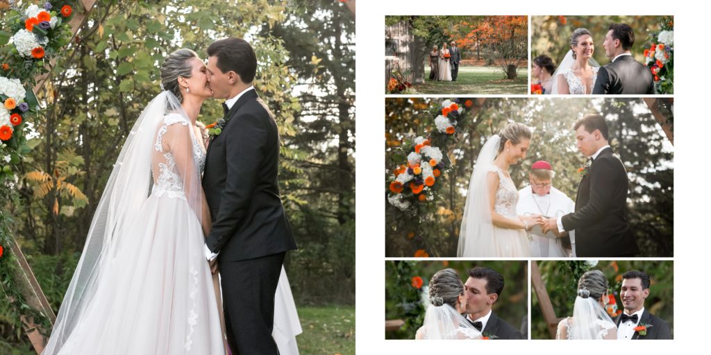 wedding ceremony in the garden at David Springer Estate