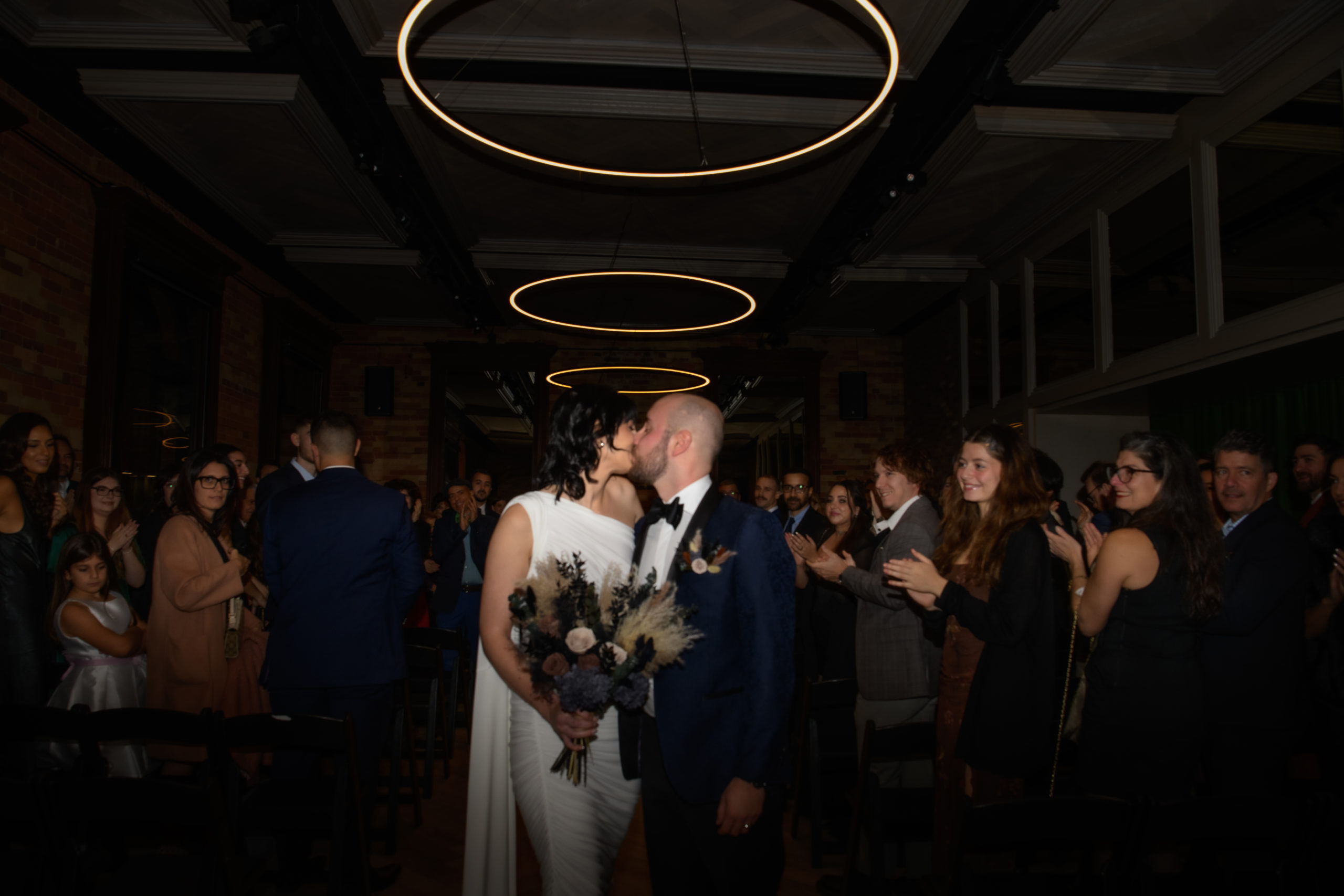 bride groom ceremony exit at gladstone house