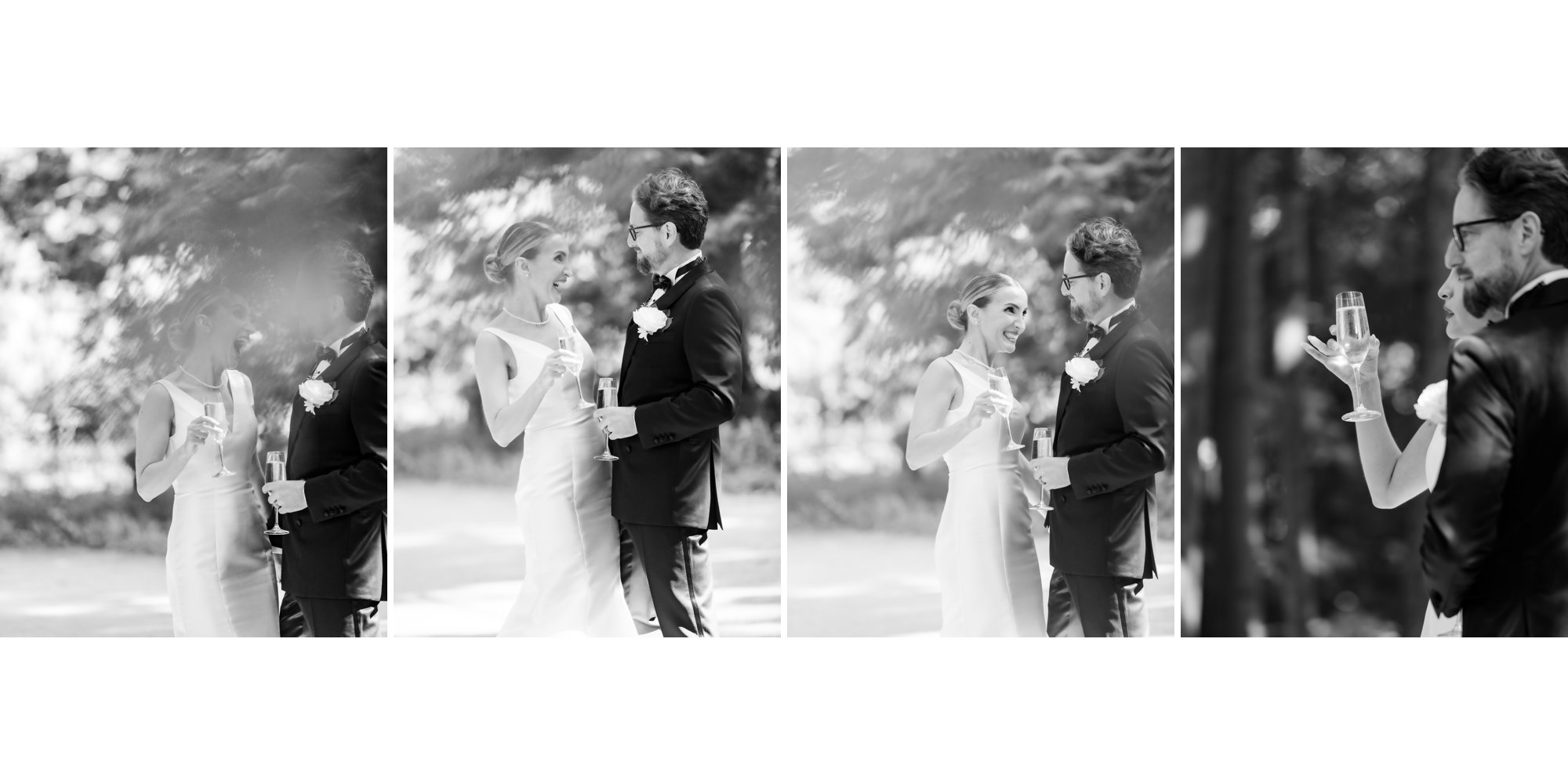 bride groom toasting with champagne photos