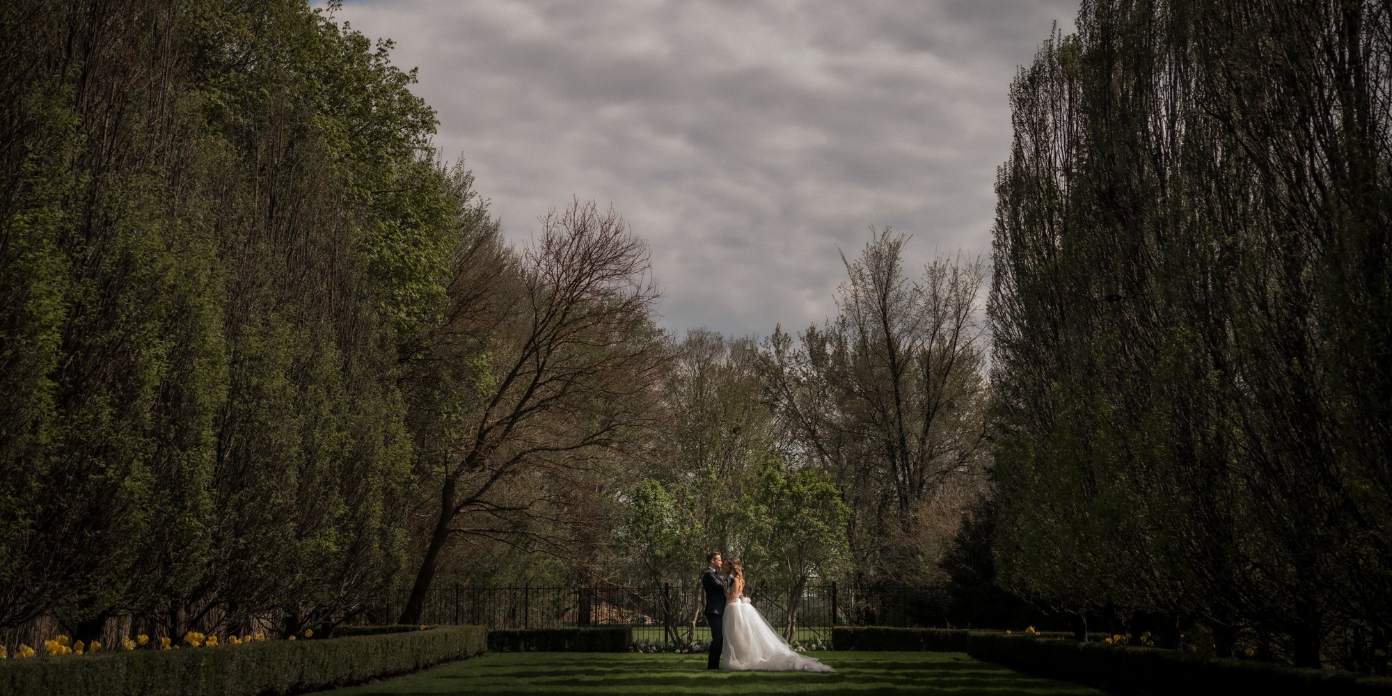 bride groom portrait at Graydon Hall garden