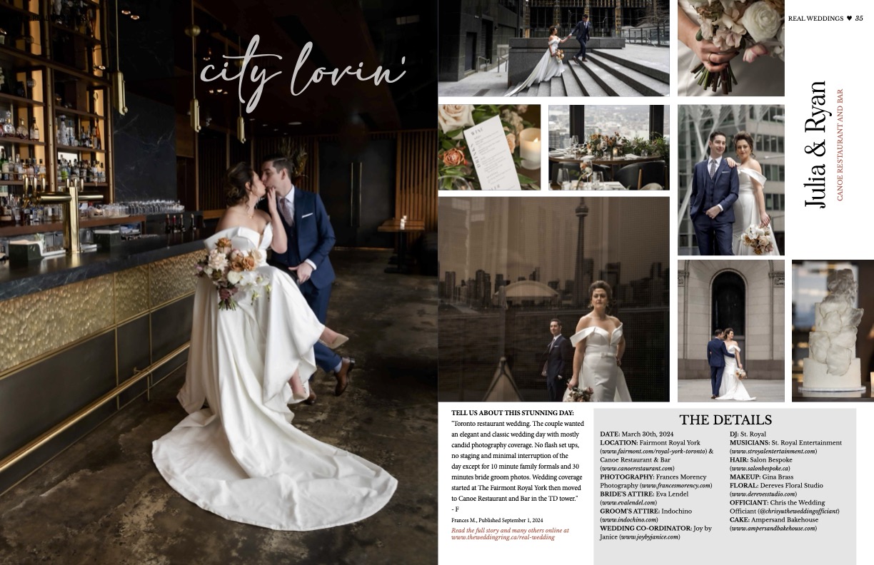 wedding photographer featured in magazines