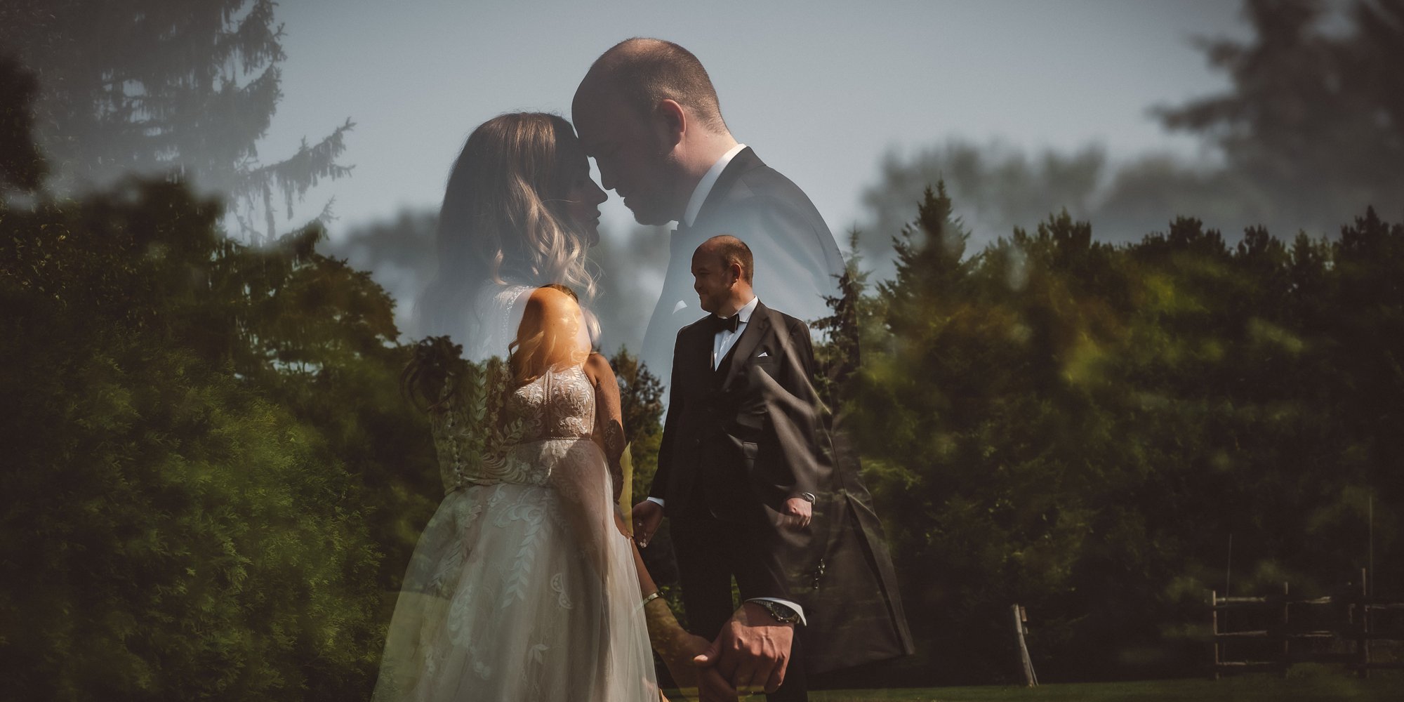 double exposure wedding photo