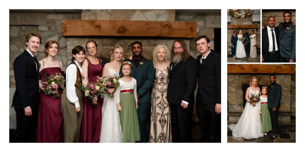 family formals indoors at Cambridge Mill