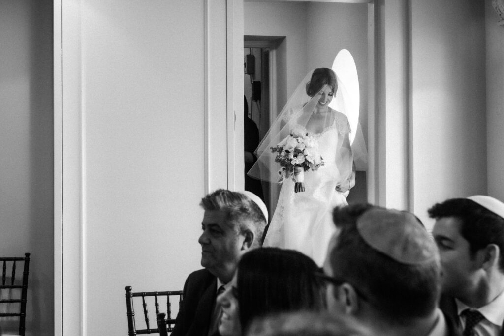 bride processional during jewish wedding ceremony