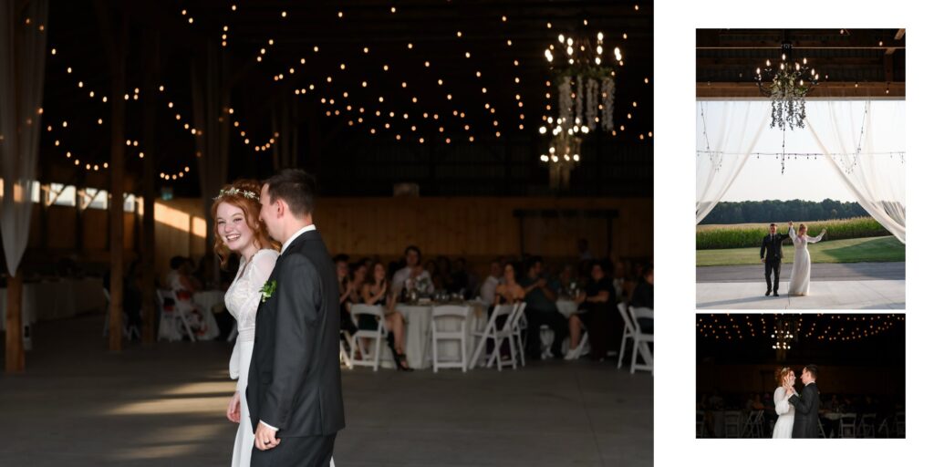 parent dances in barn
